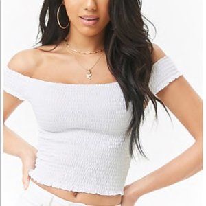 Ruched off the shoulder top